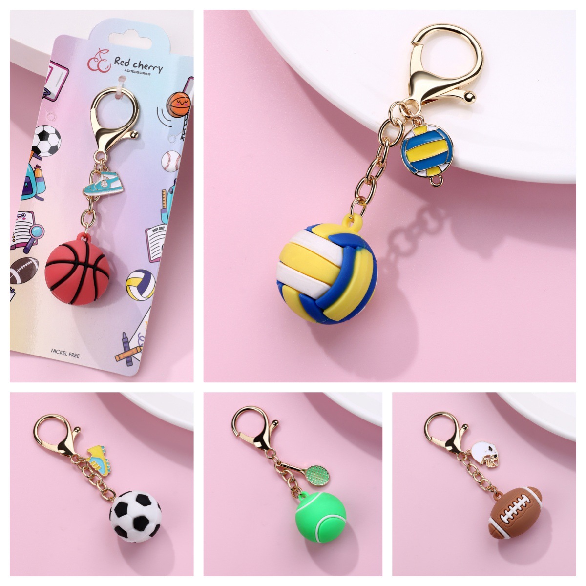 PVC Sports Ball Keychain