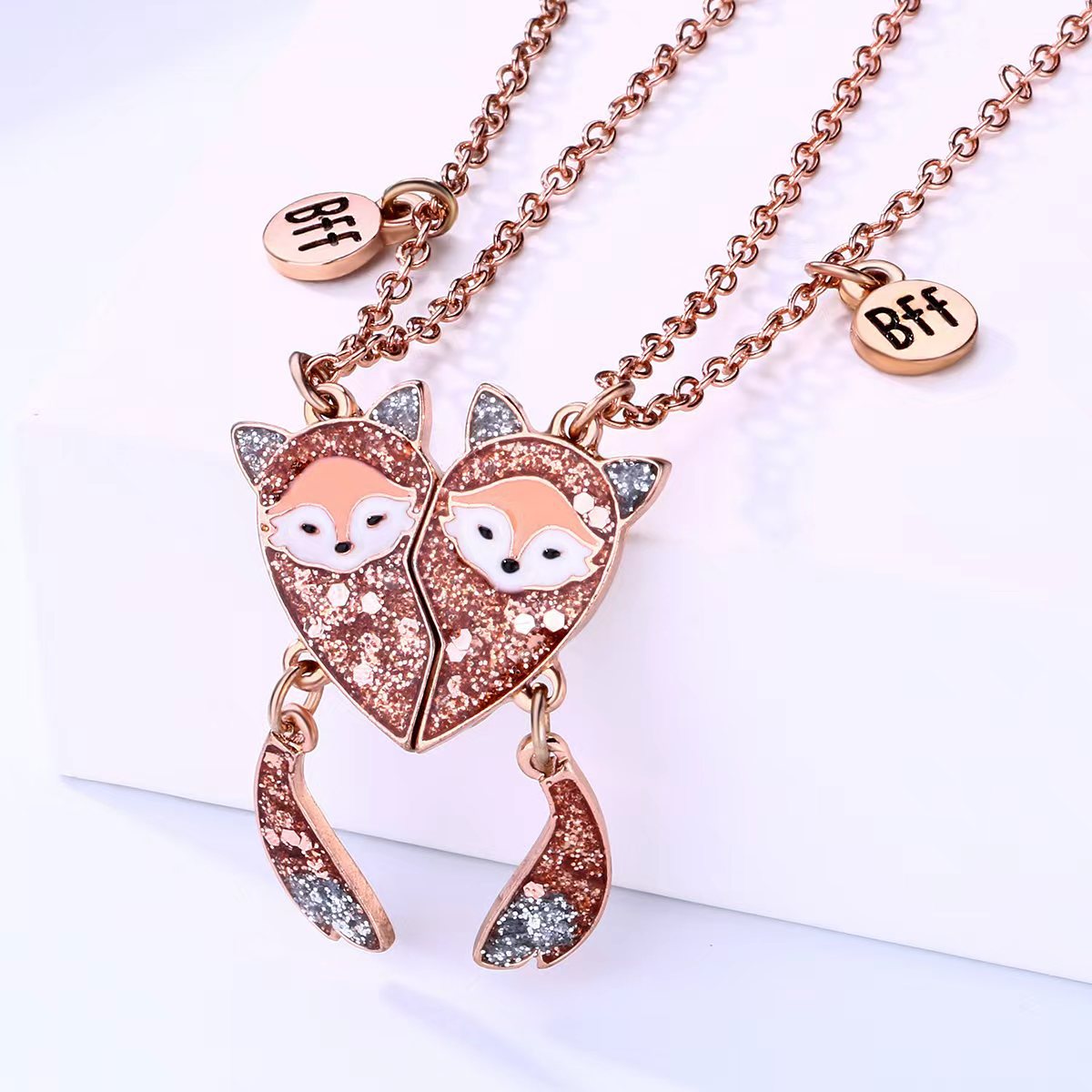 Fox Magnet BFF Necklace Set