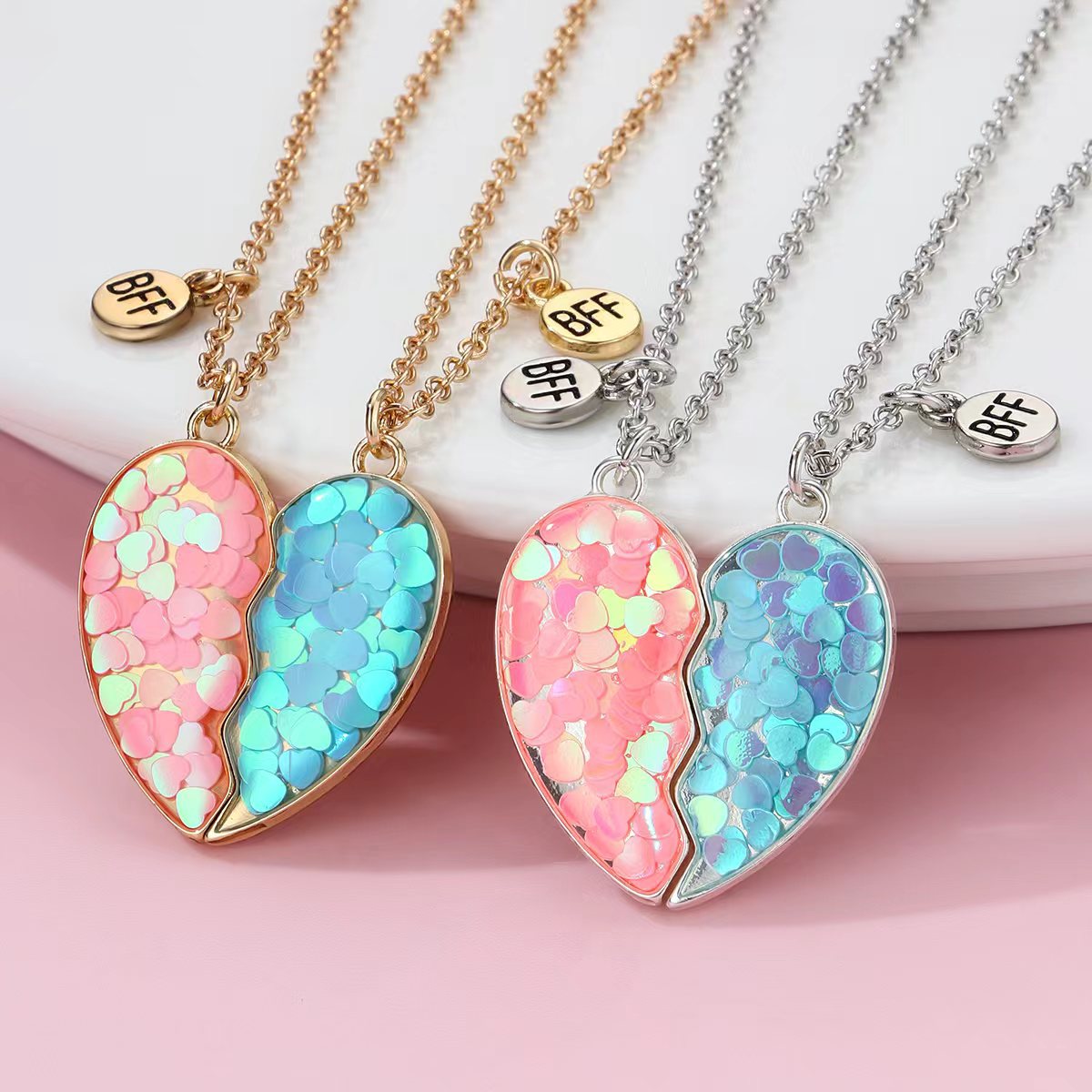 BEST Friend Glitter Necklace Set - image 1
