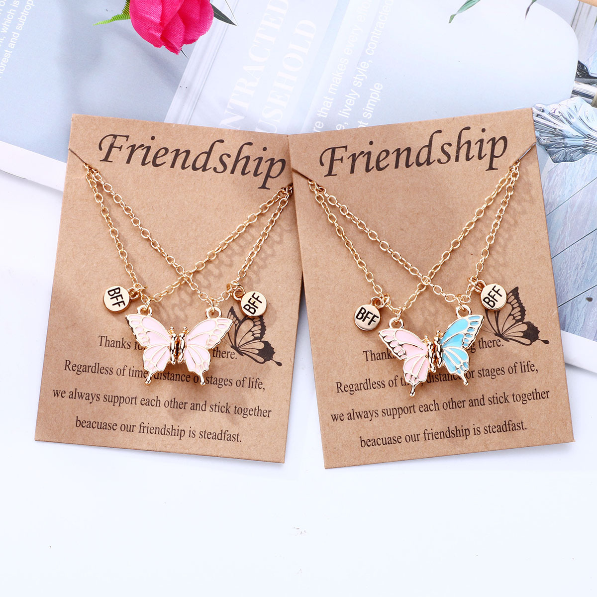 Butterfly Magnet BFF Necklace - image 1
