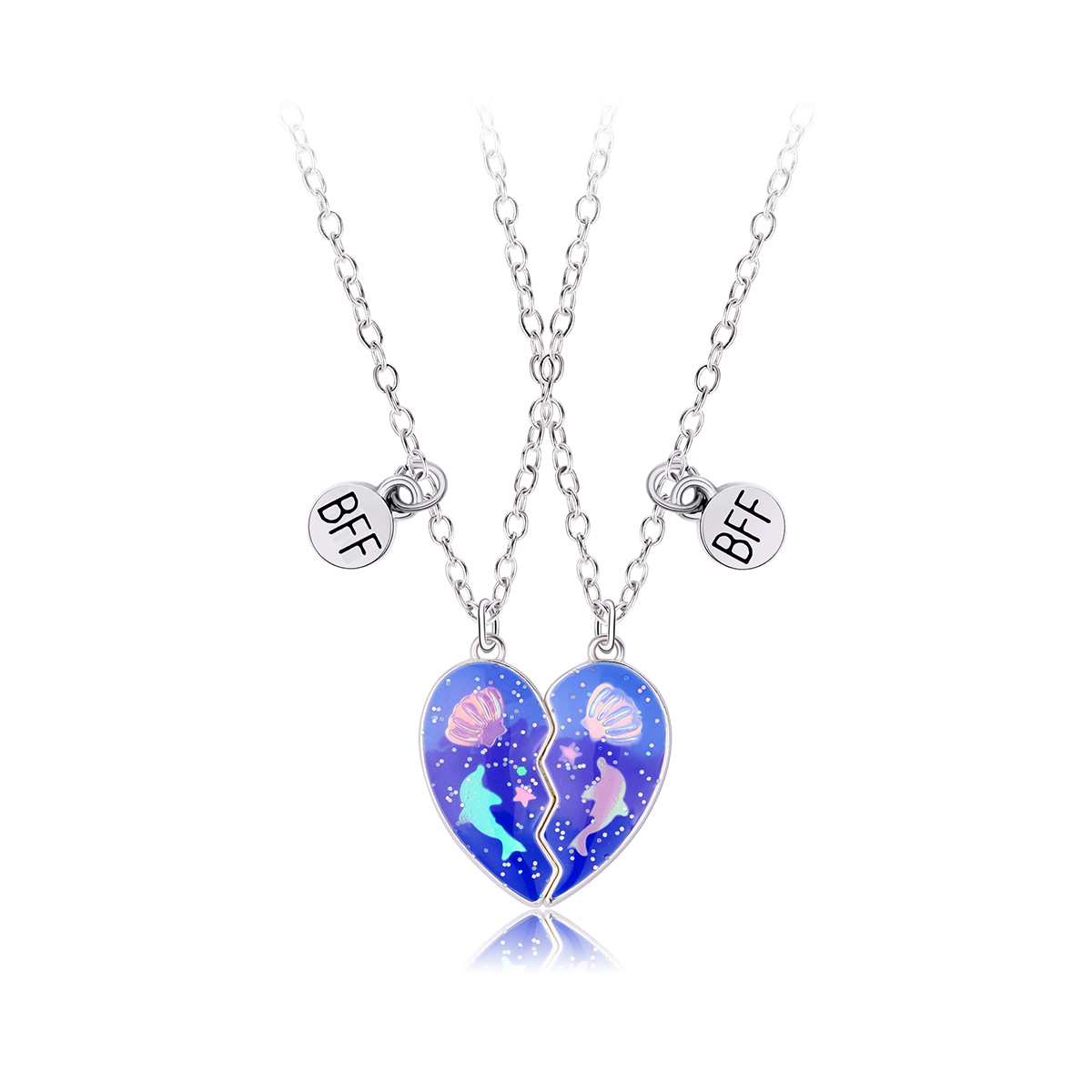 Heart Dolphin Shell Necklace - image 5