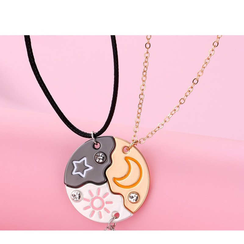 Star Moon Three-Person Necklace - image 1