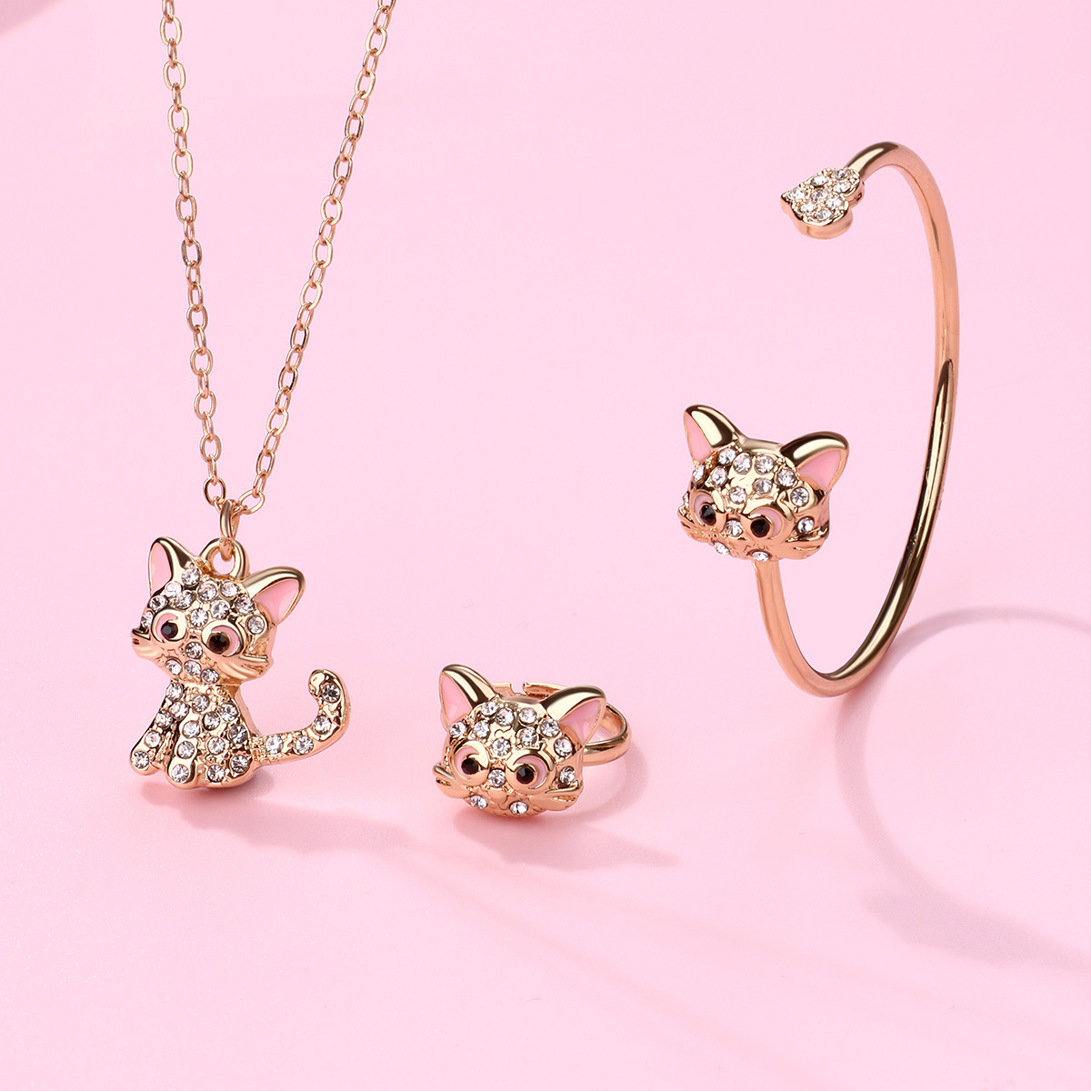 Fox Bracelet Necklace Ring Set - image 2
