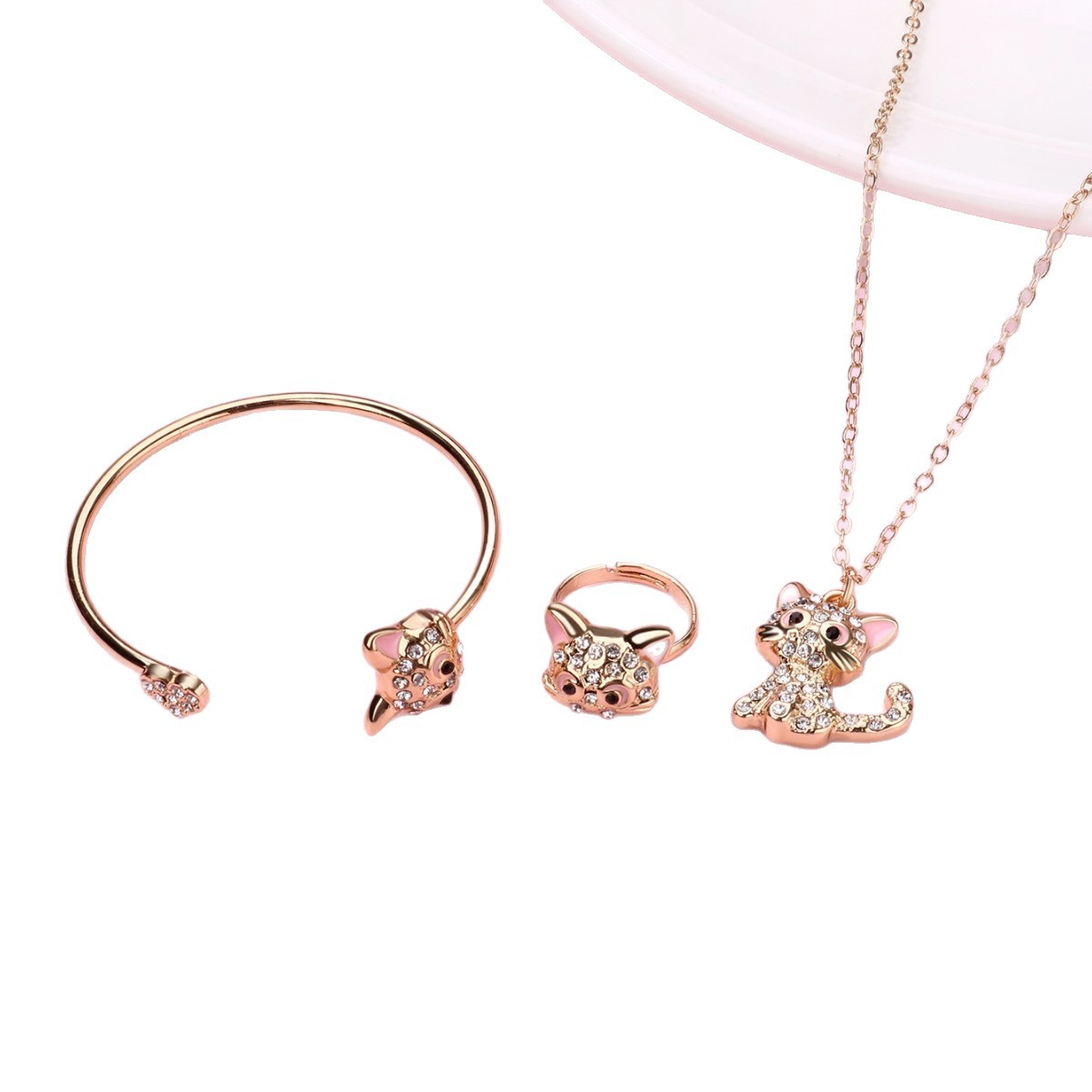 Fox Bracelet Necklace Ring Set - image 6