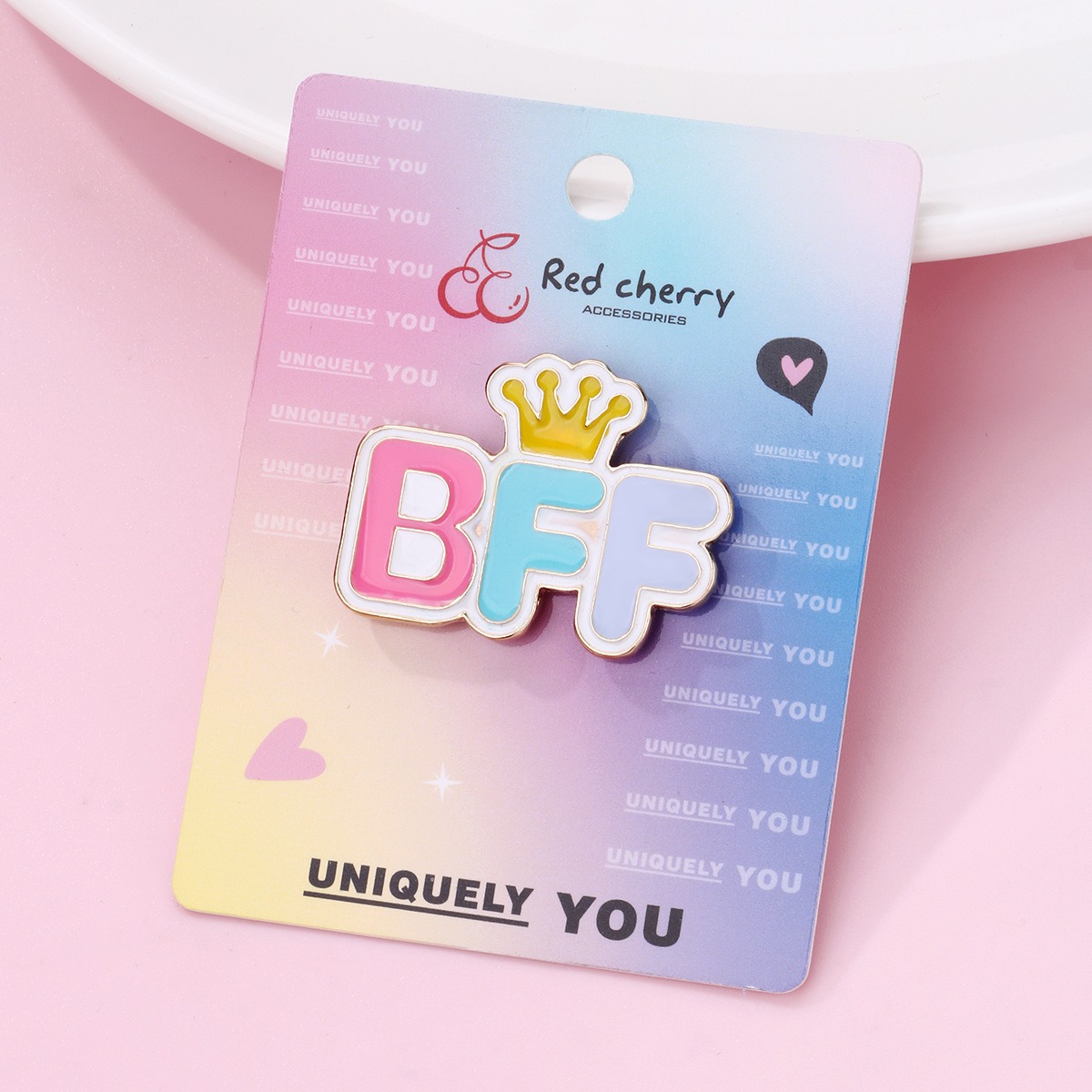 Crown BFF Brooch Pin - image 2