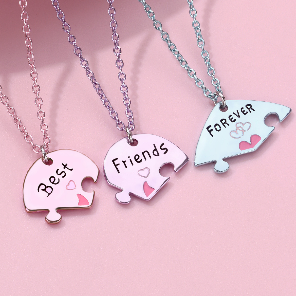 Colorful Heart BFF Necklace Set - image 3