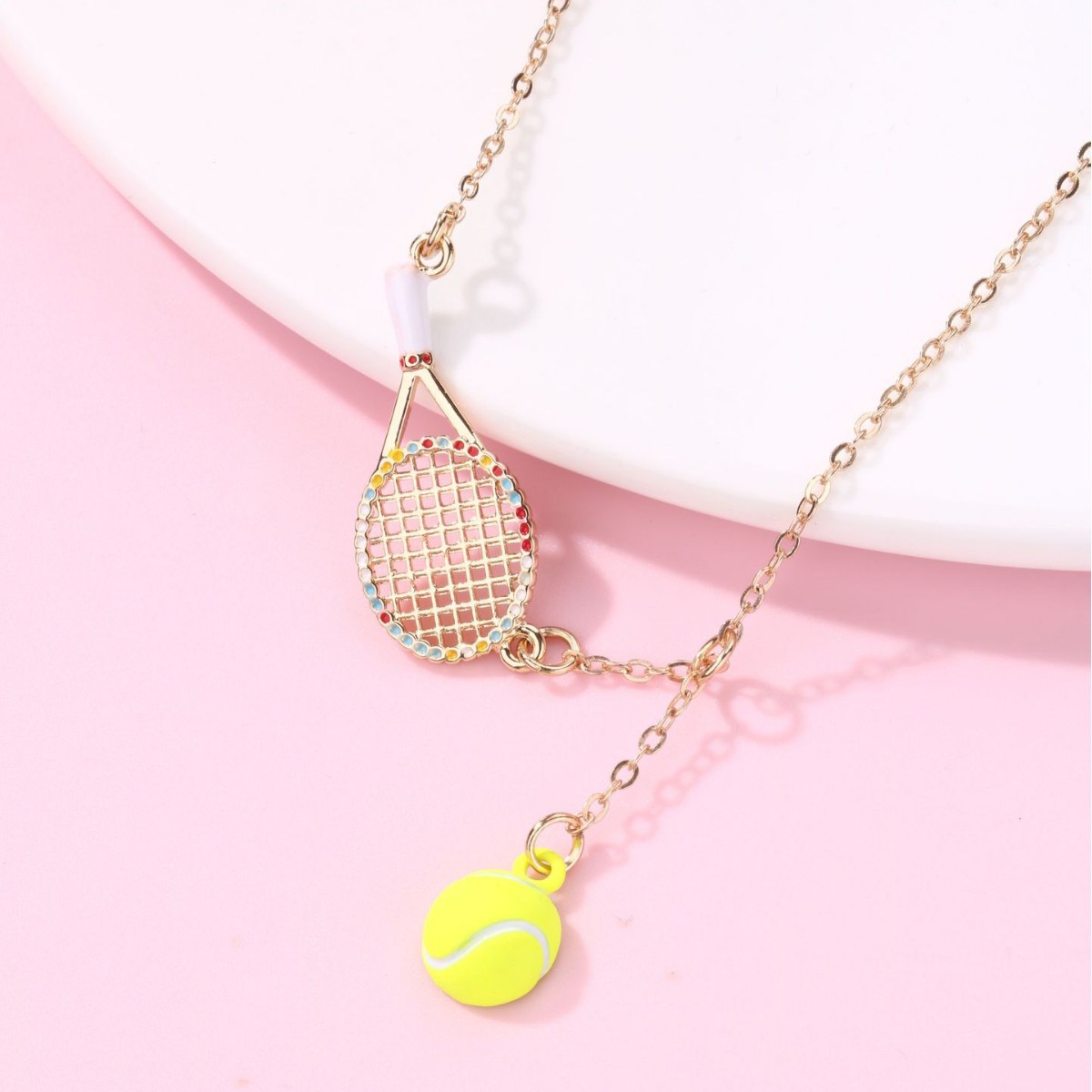 Tennis Racket Kids Necklace - image 3