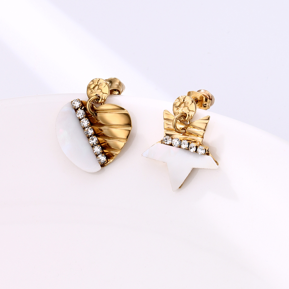 Star Heart Shell Earrings