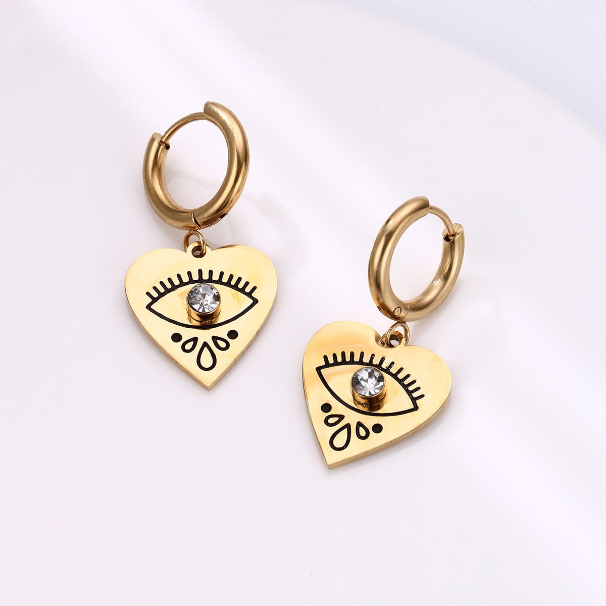 Evil Eye Gold Earrings