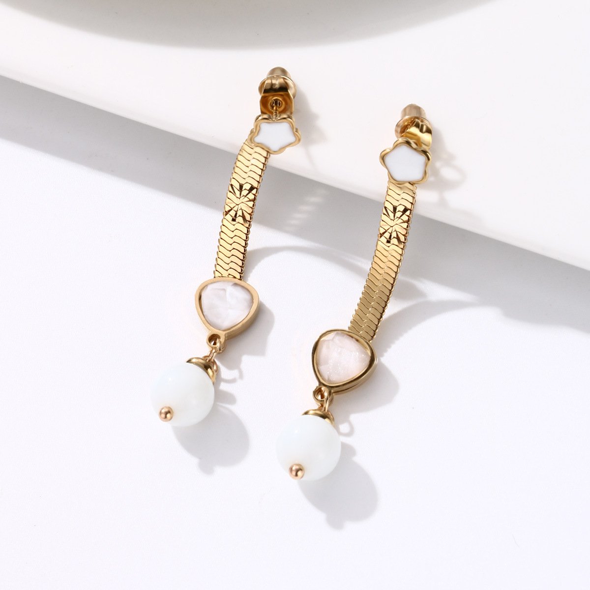 Gold-Plated Minimalist Drop Earrings