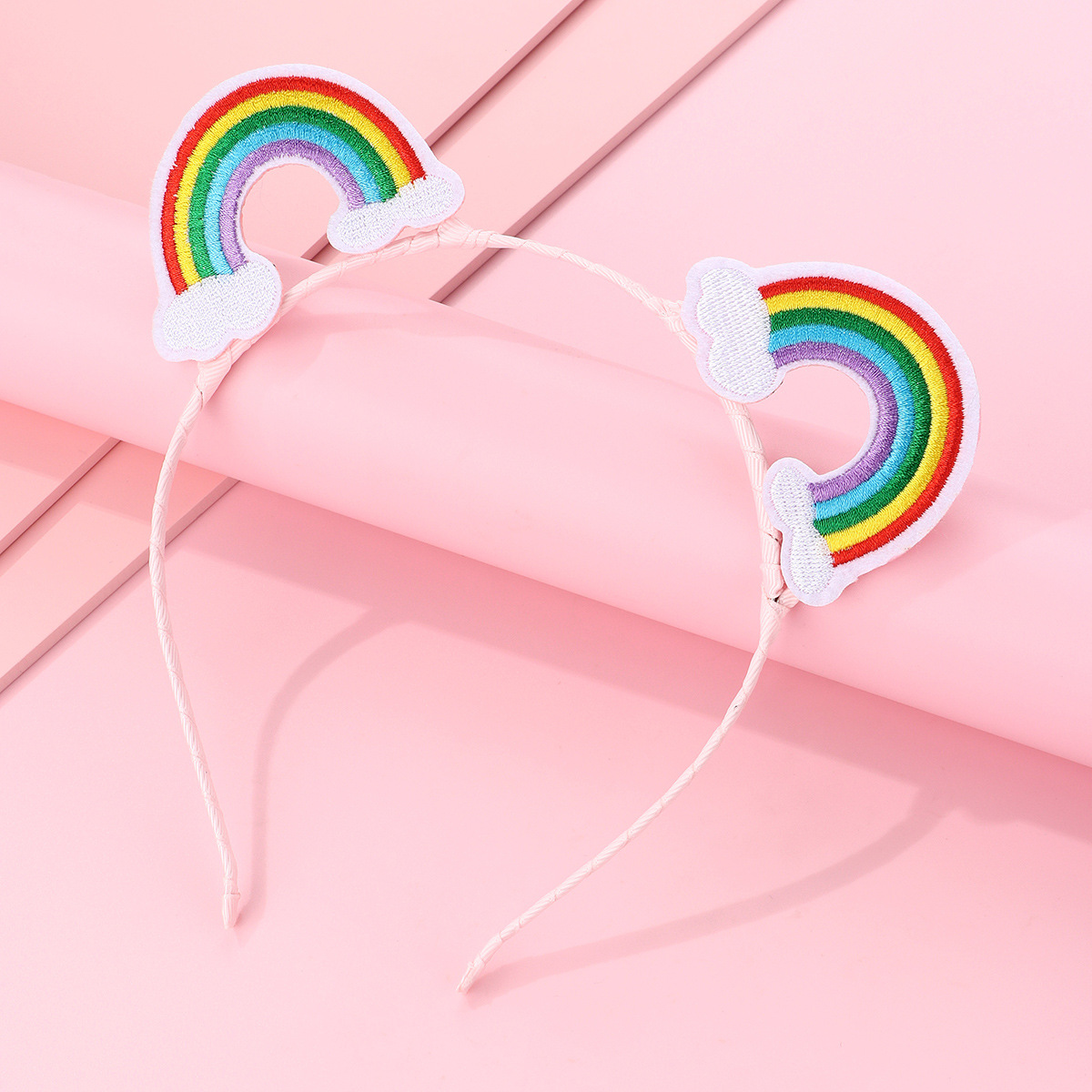 Embroidered Rainbow Kids Headband