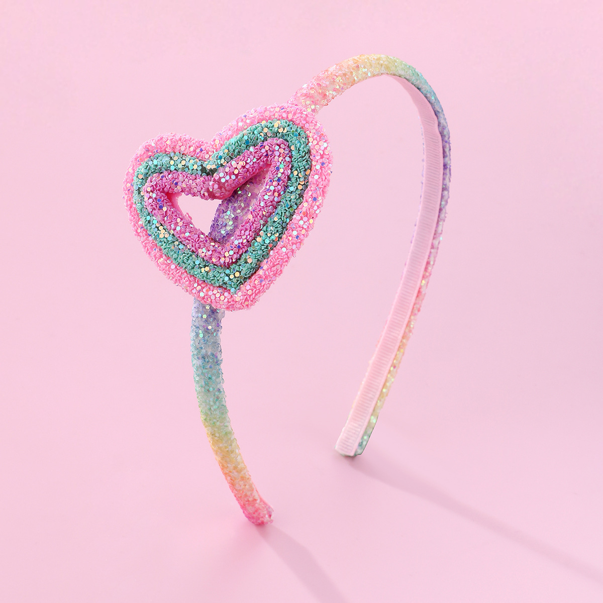Rainbow Heart No-Slip Kids Headband