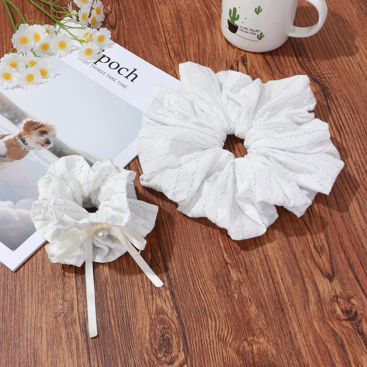Wavy Stripe Scrunchie Hair Band