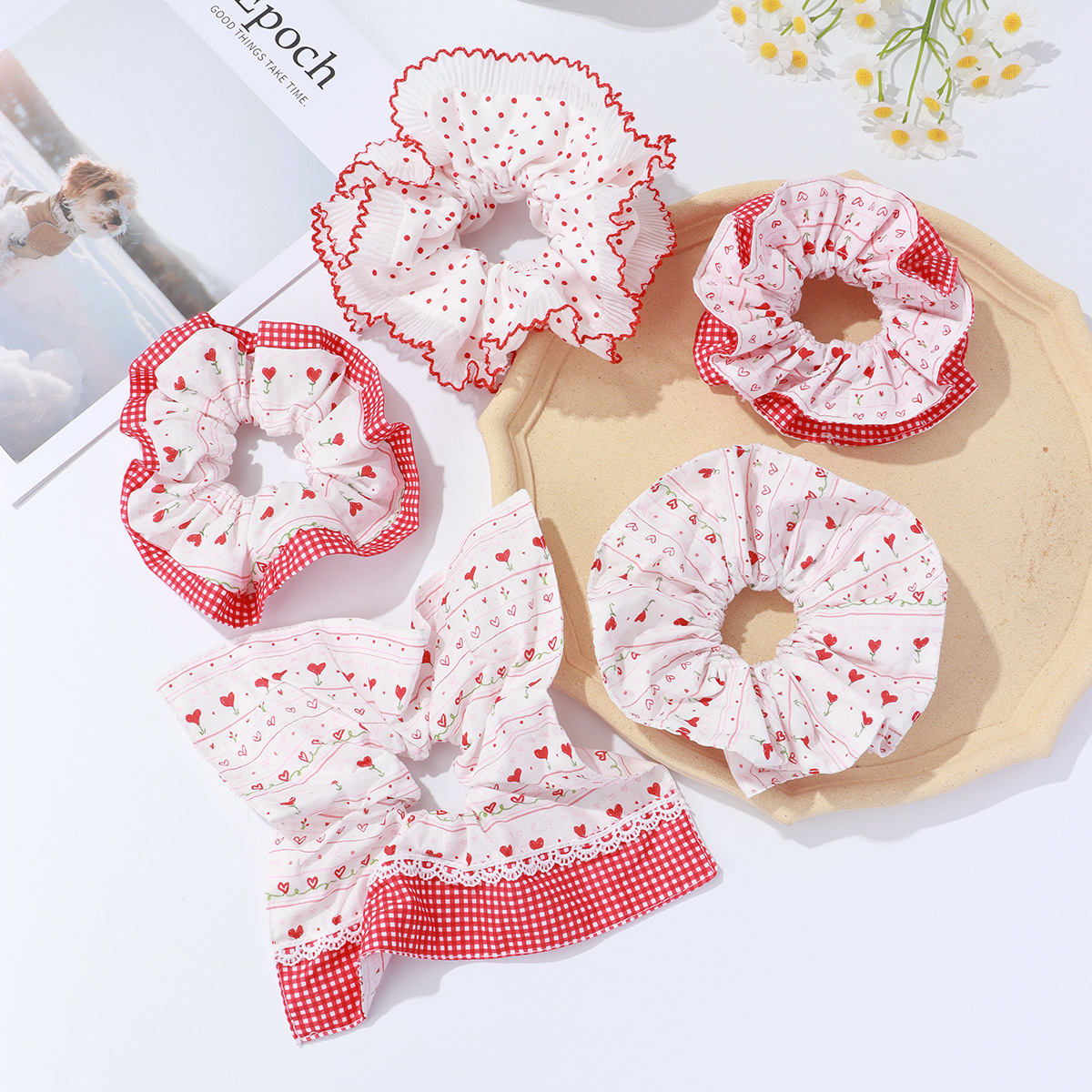 Floral Cloud Scrunchie Hair Tie