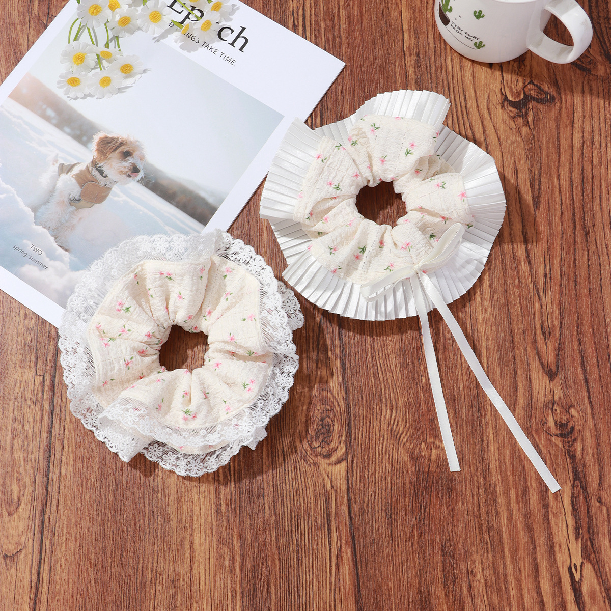 Floral Lace Bun Scrunchie