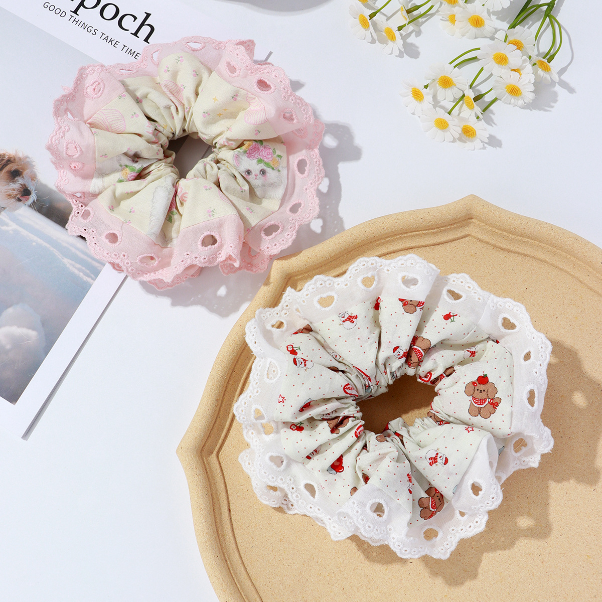 Floral Lace Scrunchie