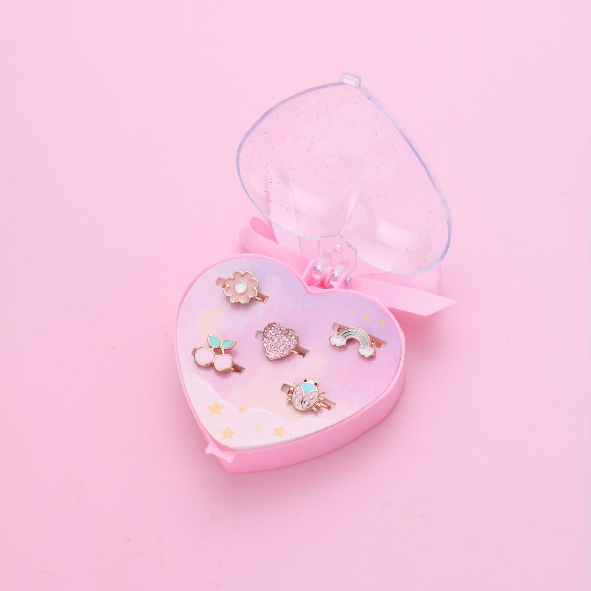 Pink Heart Ring Box Set