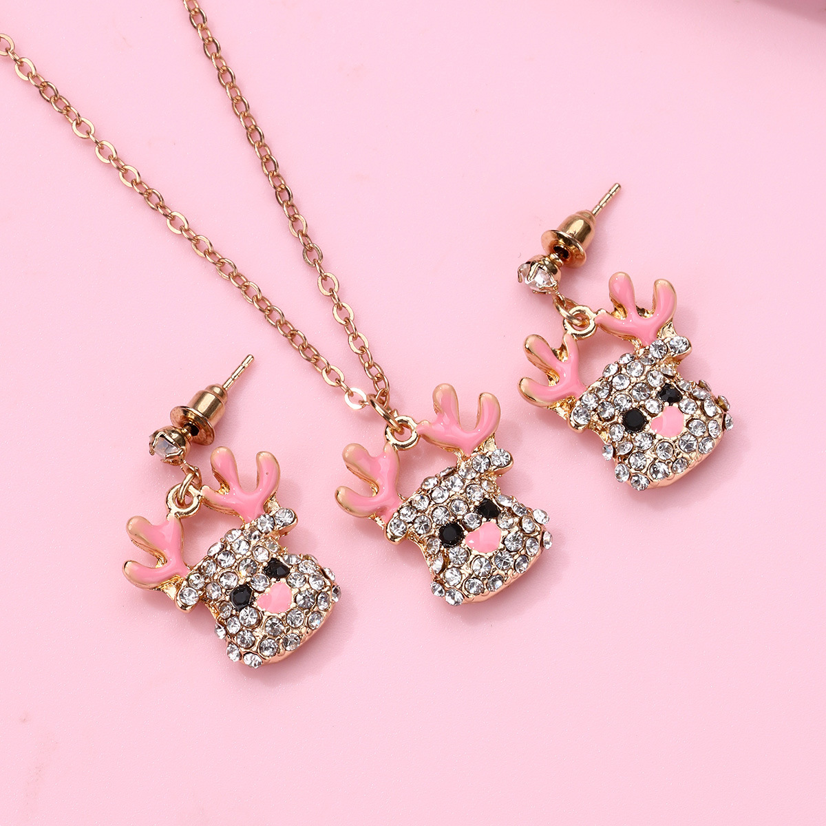 Kids Cartoon Earring Necklace Set