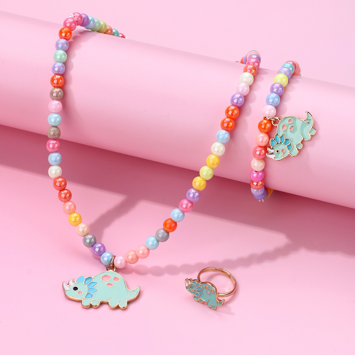 Turtle Bead Bracelet Necklace Ring Set