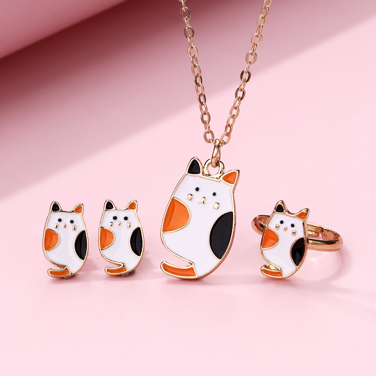 Sweet Cat Drop Oil Necklace Set